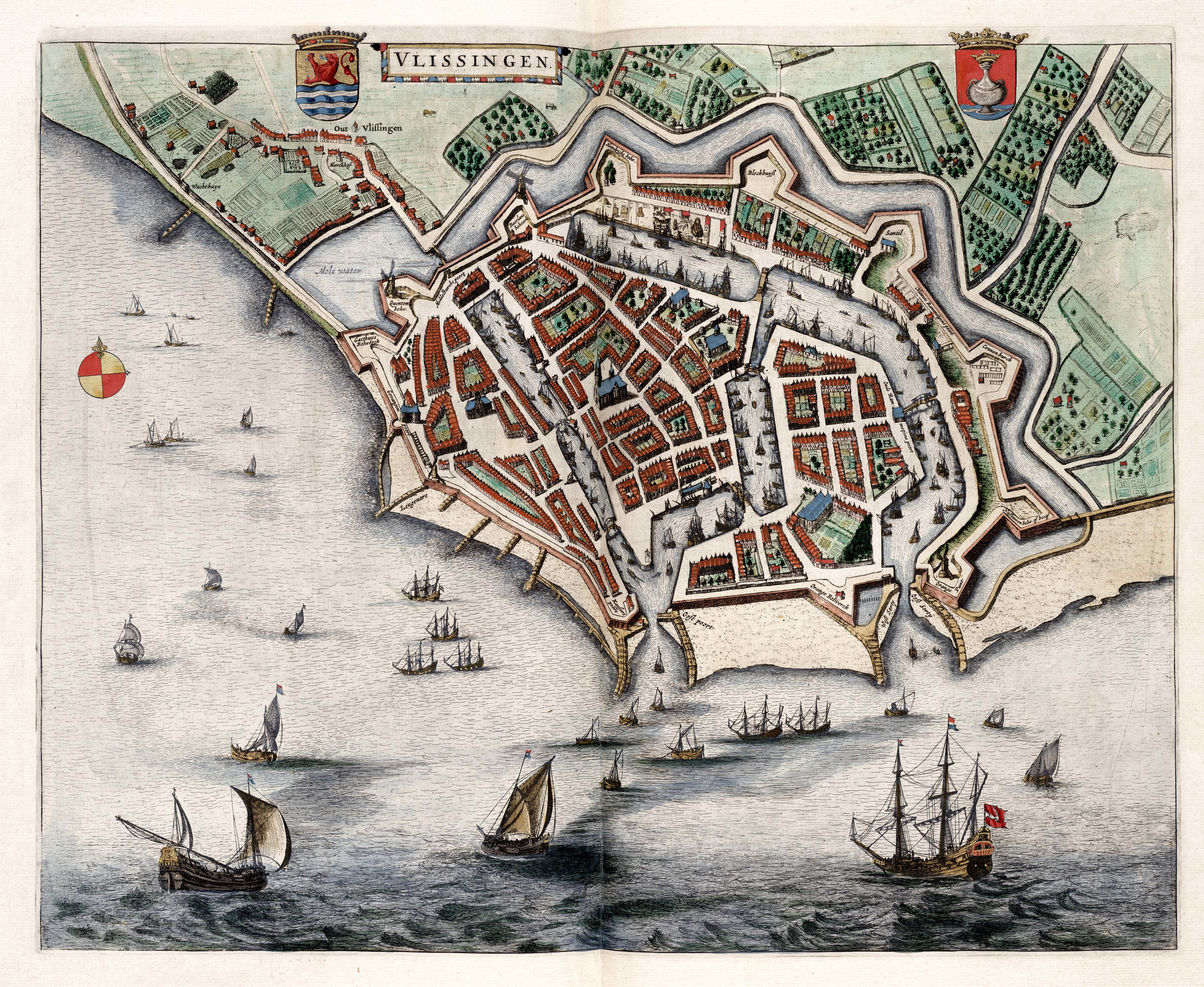 Kaart Vlissingen, 1650